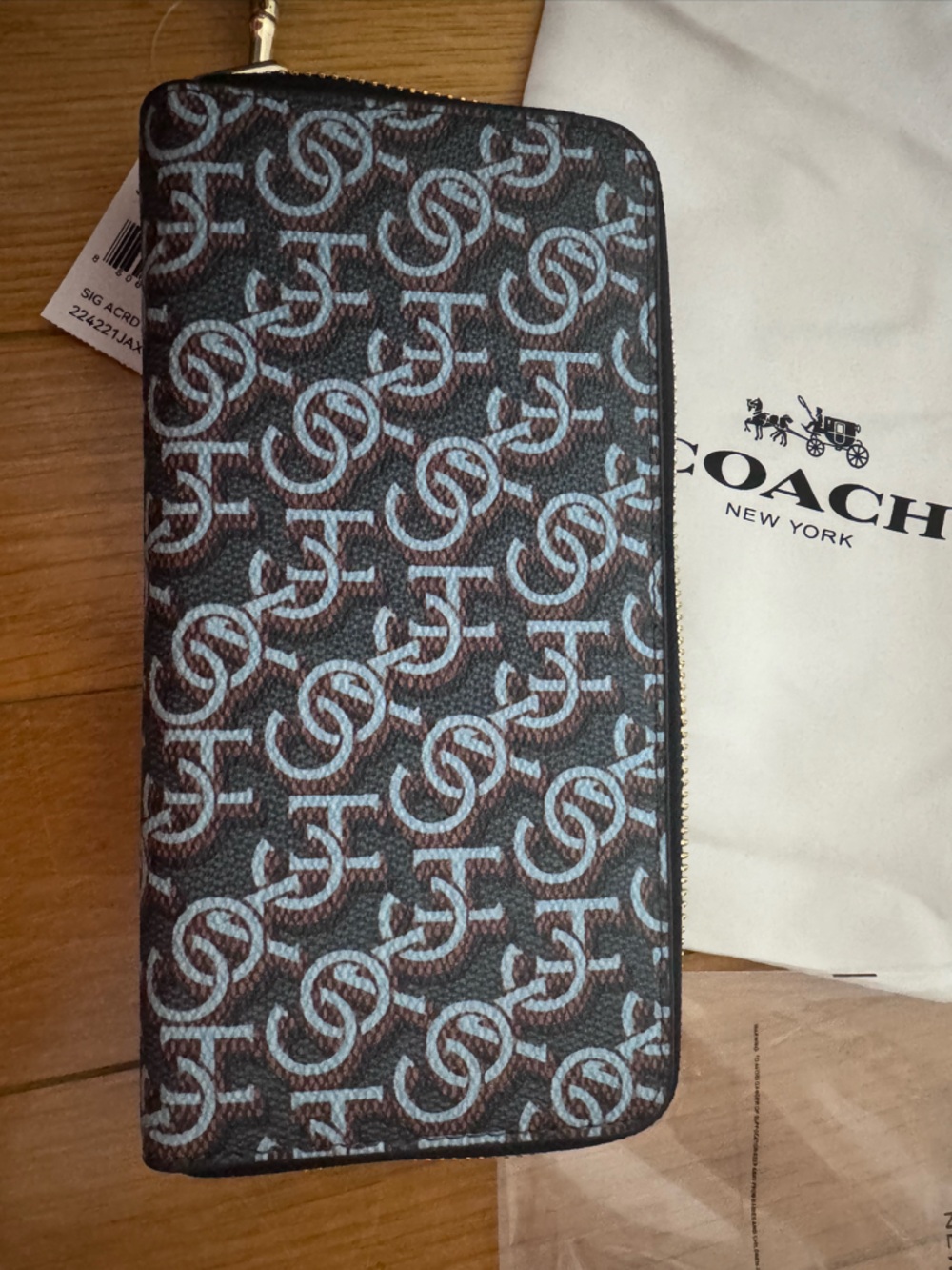 Coach Denim Blue Wallet with design - Picture 2 of 5